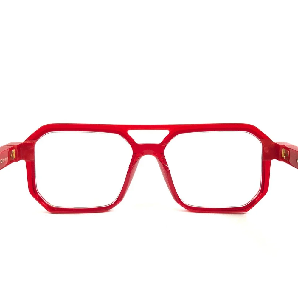 Etnia Barcelona Eyeglasses Frames CHROMA N41 RD Red Clear Thick Rim 53-16-142